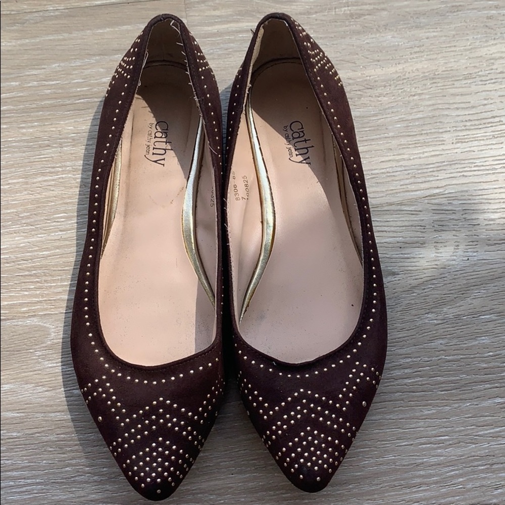 2 pair Cathy Jean Brown flats.